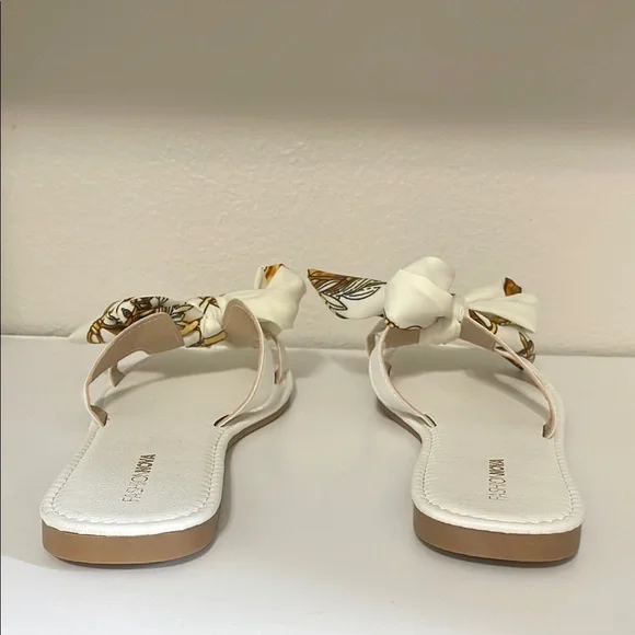 Fashion Nova Cream and Brown Sandals with Bow Detail - Picture 6 of 6